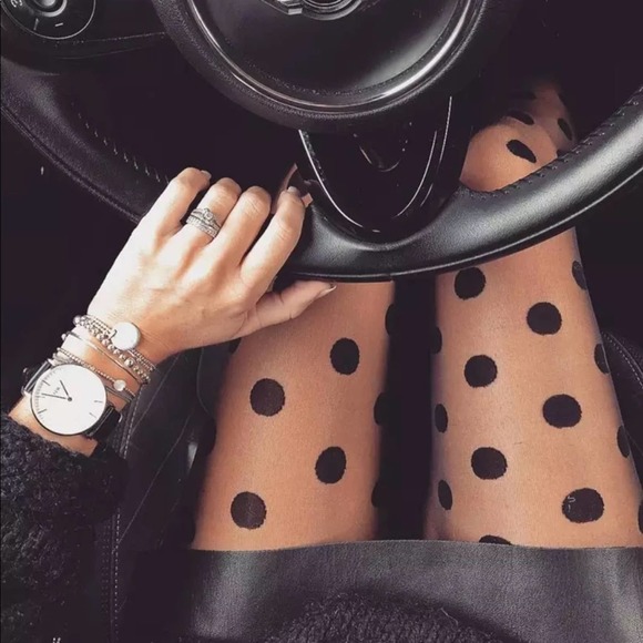 trending_in_usa Accessories - Polka Dot Nylon Stockings